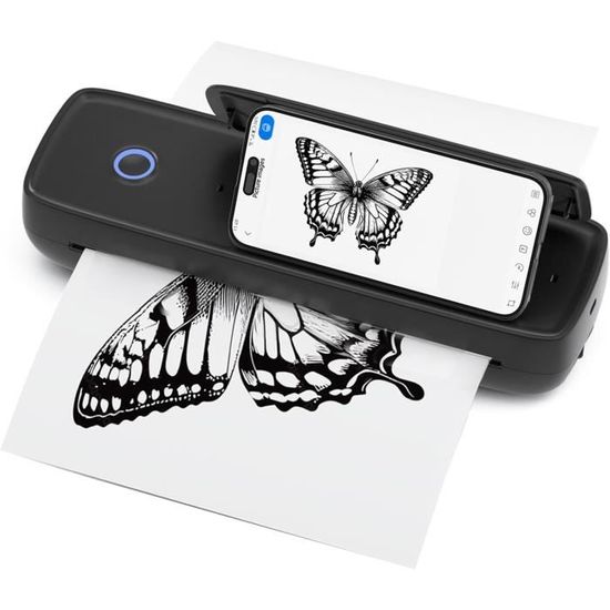 Imprimante Thermique Portable A4 Bisofice A81 – Sans Encre, Bluetooth, Batterie 2600mAh – Pour Bureau, Voyage, études