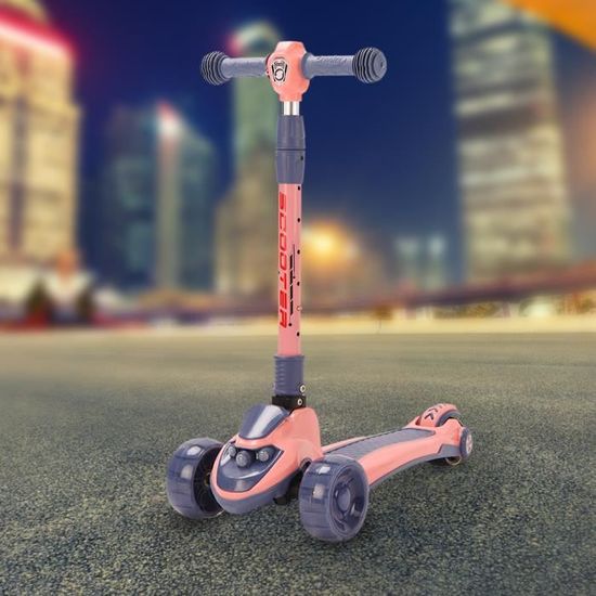 Trottinette 3 Roues Pliable Pour Enfant 2-8 Ans - Guidon Réglable, LED Clignotantes, Stabilité Améliorée - 10