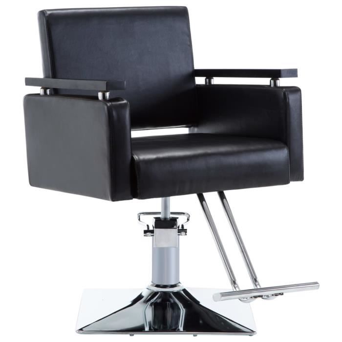 VAGUE Chaise de coiffeur Similicuir (Noir)