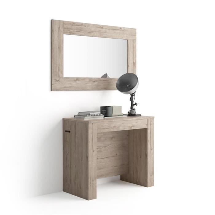 Mobili Fiver, Table Console Extensible avec rallonges intégrées, Easy, Chêne, Mélaminé/Aluminium, Made in Italy