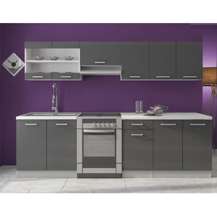 CUISINE COMPLETE DANA 2M60 - gris laqué