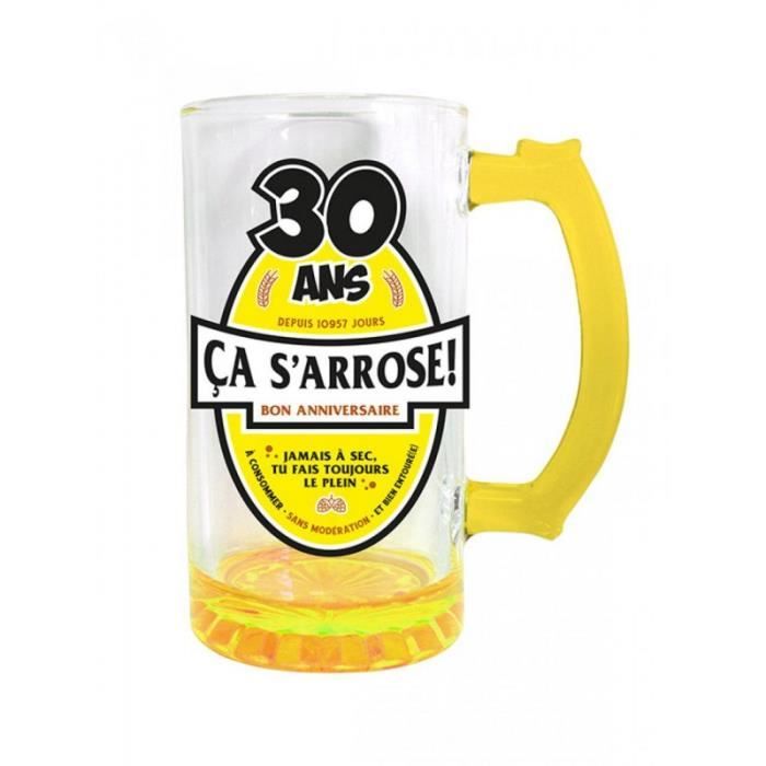 CHOPE A BIERE 30 ANS JAUNE