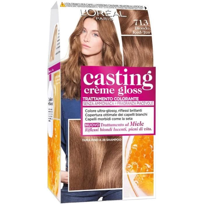 Teinture cheveux Casting Crème Gloss, sans ammoniaque pour un parfum agréable, 713 blond Iced-Tea