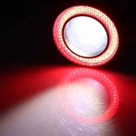 red 2.5inch(64mm) -Phares antibrouillard Led pour voiture, 2 pièces, blanc, rouge, glace, bleu, 2.5-3-3 pouces, COB Angel Eyes, feu