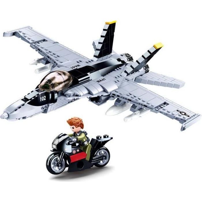 jouet Militaire F/A-18E Super avion de chasse blocs de construction briques de guerre modèle classique éducatif enfants MOC jouets
