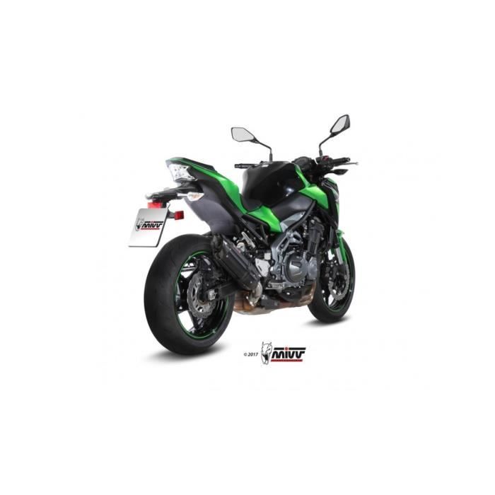 Silencieux MIVV Suono inox noir/casquette carbone Kawasaki Z900