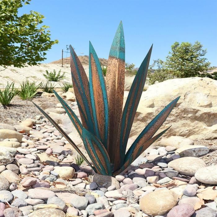 Objet Decoratif 25 -Metal Art Tequila Sculpture Rustique Jardin Yard Décor À La Maison 9 Feuilles Ngh210219103Bu