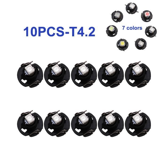 blanc - lampe de signalisation 10x à Led T3 2835 5050 feu de tableau de bord, latéral intérieur 12V - 10PCS-T