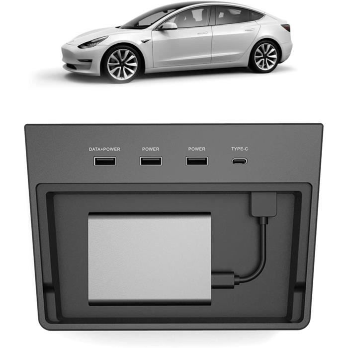ATOKIT Tesla Model 3 Hub USB Dash Cam Sentry Mode Viewer USB avec Ports 5 en 1 pour Tesla Model 3 Produites Avant Juin [1655]