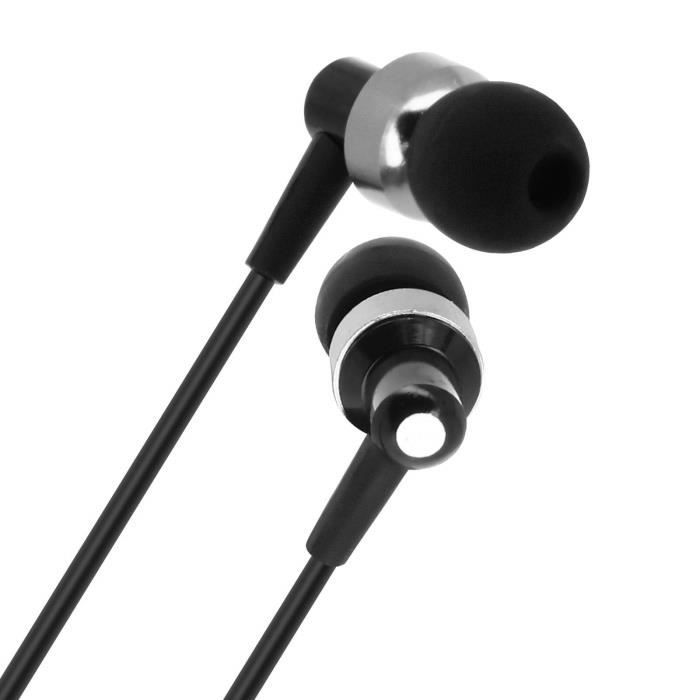 Écouteurs Filaires Intra-auriculaires Bouton multifonction Kit mains libres Noir