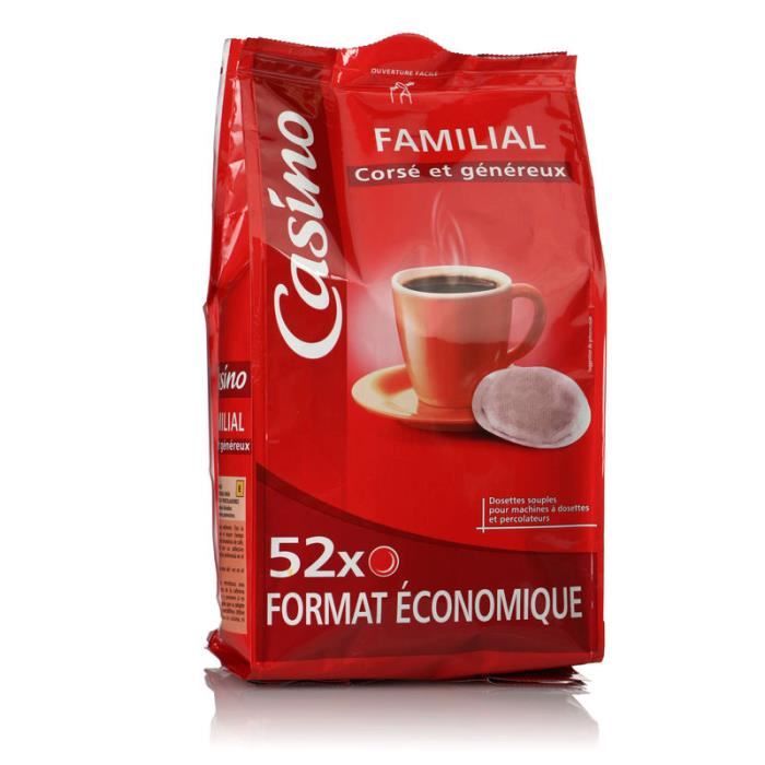CASINO Dosettes café corsé et généreux x52