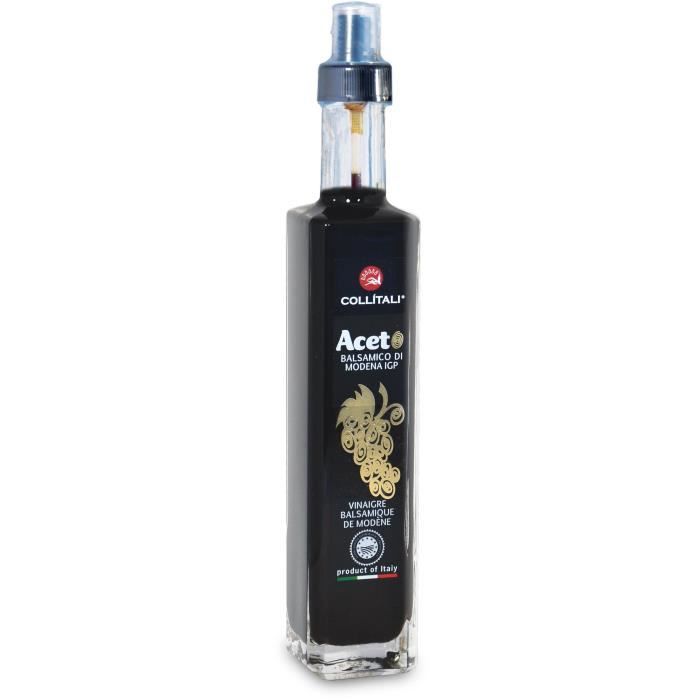 COLLITALI Bouteille spray CONTESSA vinaigre balsamique de Modène IGP - sans caramel - rechargeable - 250 ml