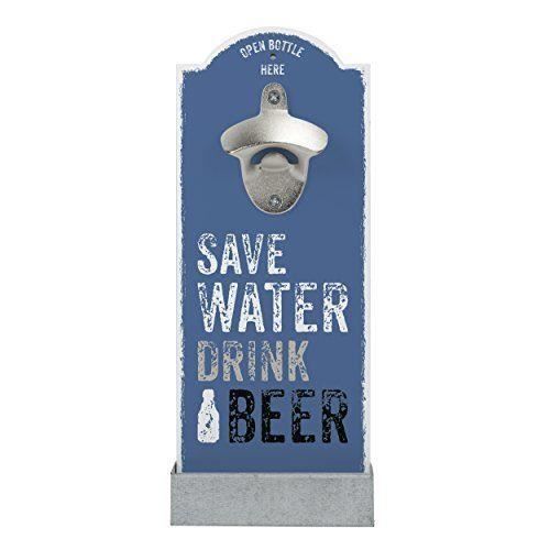 contento Décapsuleur Mural avec Motif Save Water Plastique Multicolore 30 x 12 x 5 cm - 866354