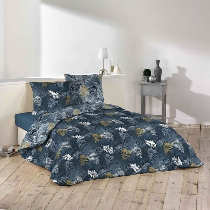 Housse de couette 220x240 + 2 taies Valeria microfibre Bleu