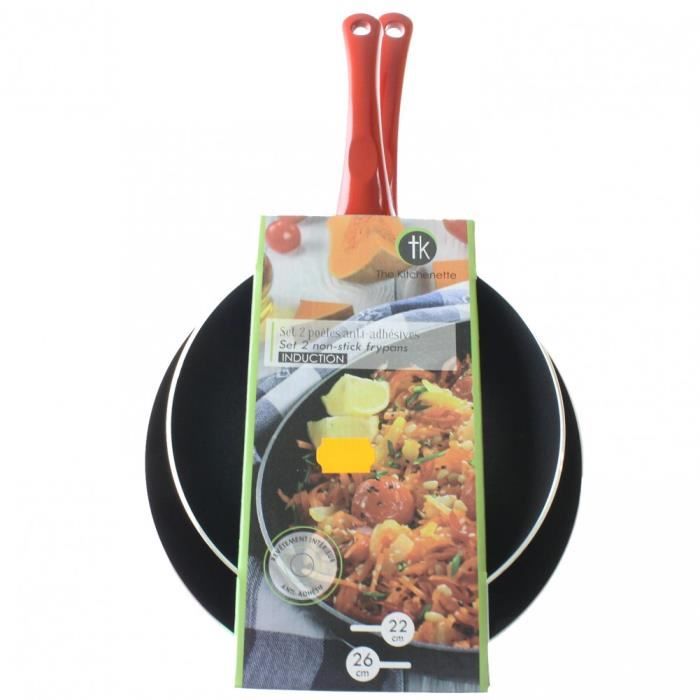 THEKITCHENETTE Lot de 2 poêles - 22/26 cm
