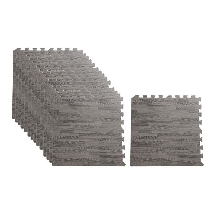 Tapis d'exercice en mousse, tapis de sol de gymnastique, carreaux de sol EVA à emboîtement, coussin en mousse antidérapant gris