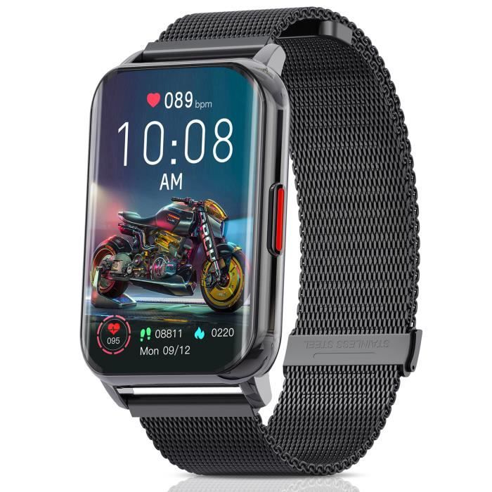 Karchilor Montre Intelligente Hommes Femmes, 1,57 Pouces Full Touch avec Moniteur de Fréquence Cardiaque, Smartwatch IOS Android