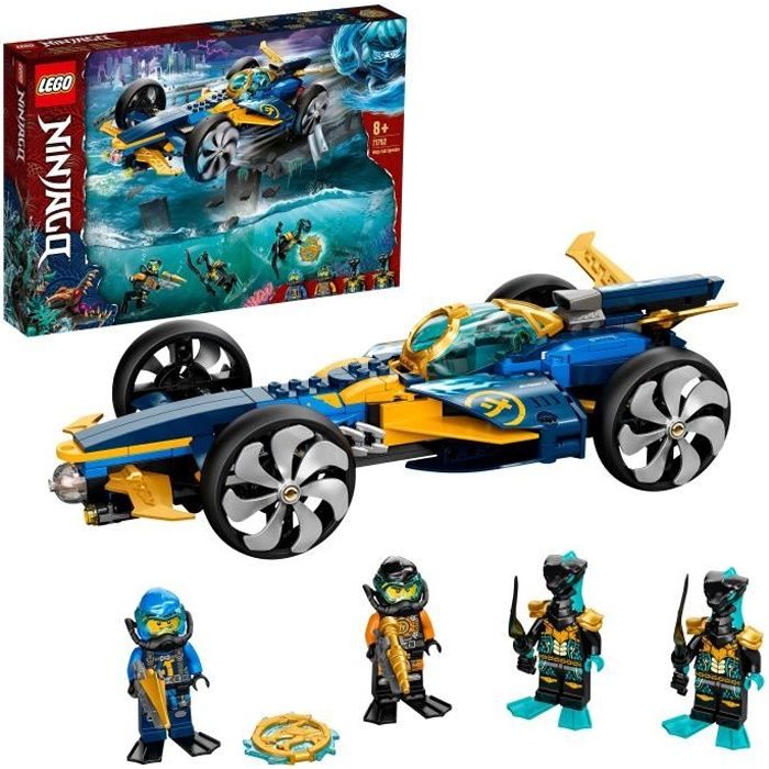 LEGO® 71752 NINJAGO® Le bolide ninja sous-marin Set de Construction, Sous-marin et Voiture avec Mini Figurines de Cole et Jay