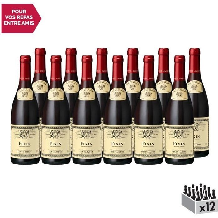 Fixin Rouge 2015 - Lot de 12x75cl - Louis Jadot - Vin AOC Rouge de Bourgogne - Cépage Pinot Noir