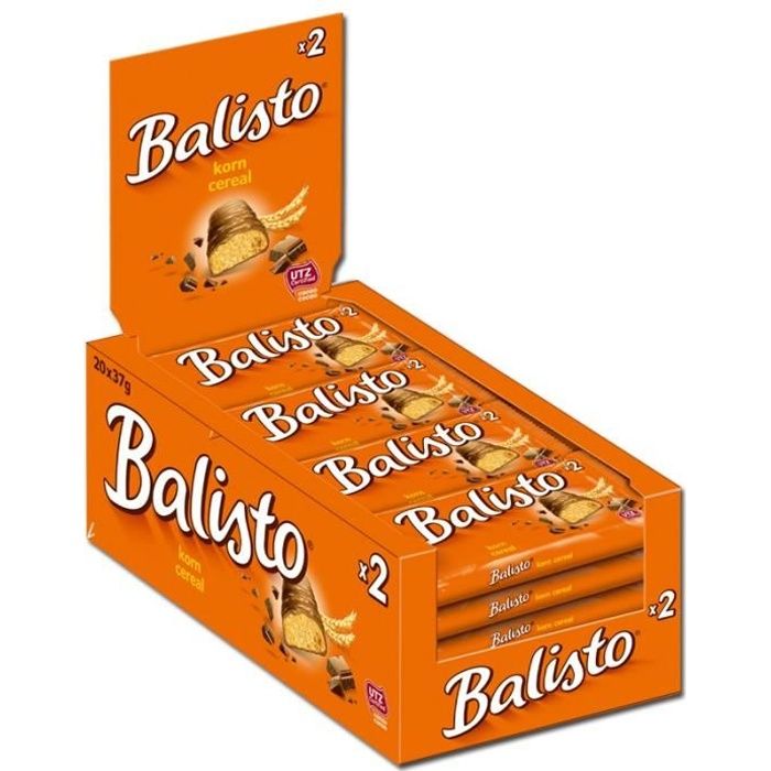 Balisto mélange de grains céréales, barres, chocolat, 20 pièces