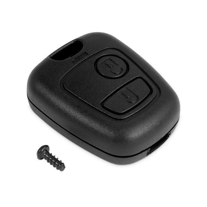 OCIODUAL Coque Télécommande 2 Boutons pas de Lame Logo Noir Compatible Peugeot 307 406 Boitier Étui Rechange Clé Voiture