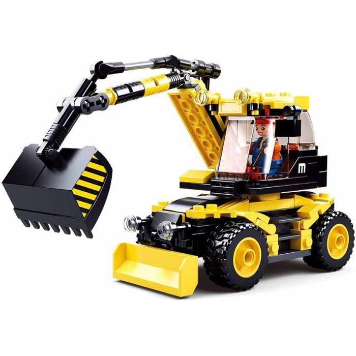 JEU DE CONSTRUCTION COMPATIBLE LEGO SLUBAN TOWN EXCAVATRICE SUR ROUES ENGIN CHANTIER M38-B0805 FIGURINE ARTICULE