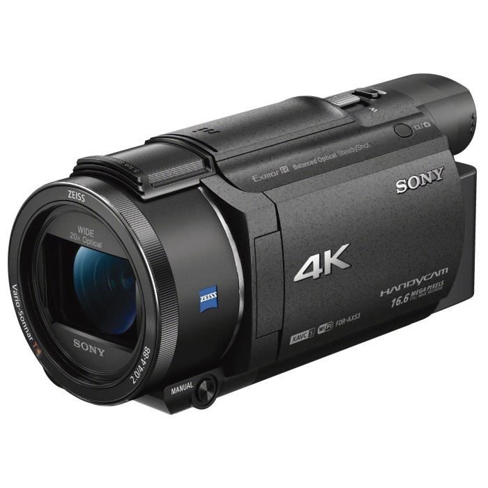 Sony FDR-AX53 Caméscope 4K Zoom Optique 20x Capteur CMOS Exmor R