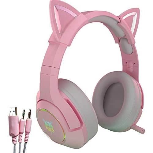 Casque de jeu Bluetooth sans fil,Convient pour PS4,PS5,Xbox One,PC,Son Surround,lumière LED RVB