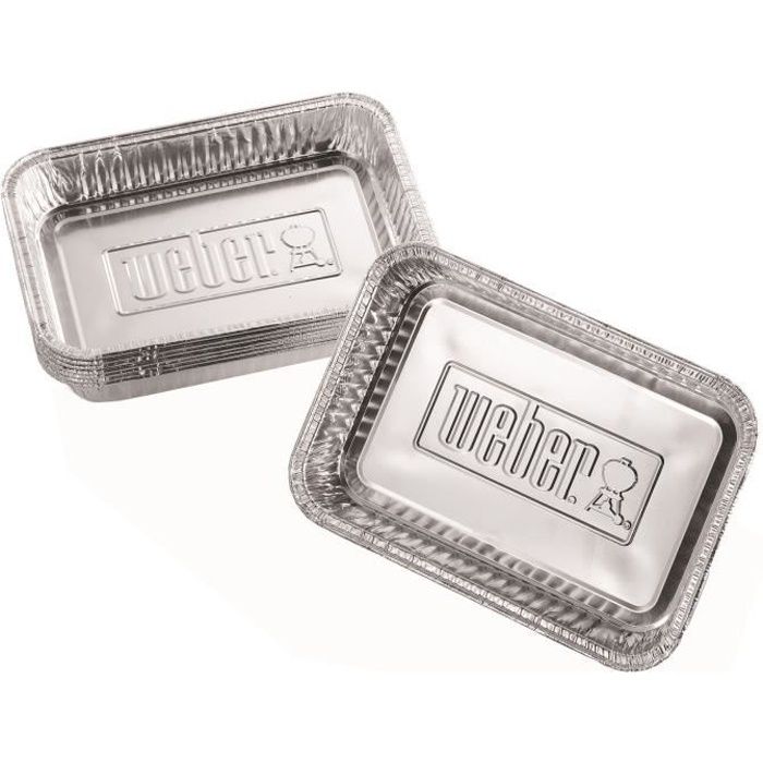Lot de 10 petites barquettes en aluminium WEBER