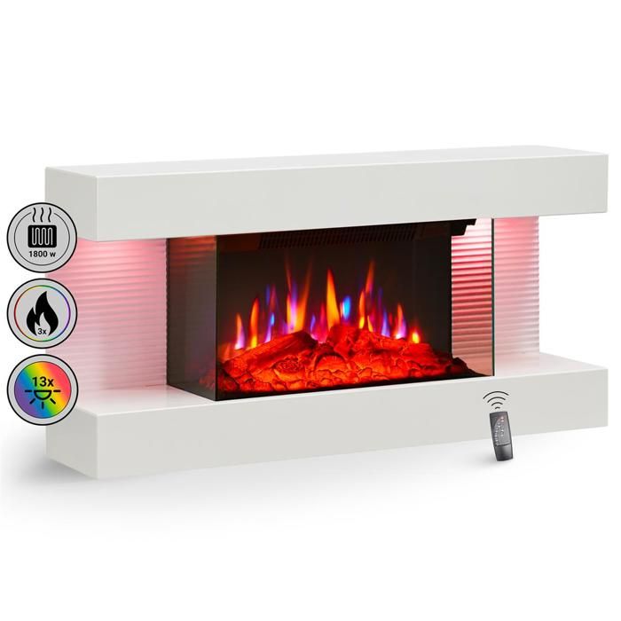 Cheminée électrique BALDERIA Ida – Cheminée murale - Blanc - Cdiscount ...