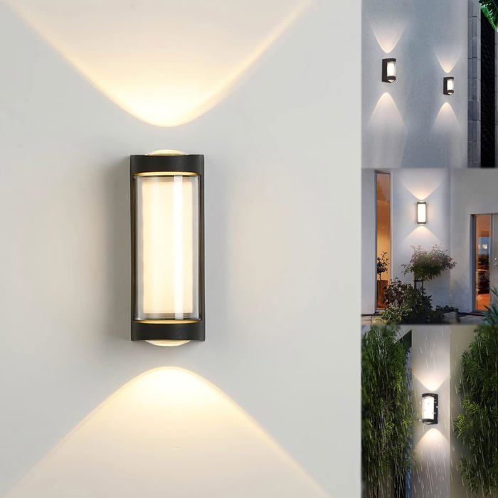 Luminaire Exterieur Mural Noir Applique Murale Led Etanche 3000K Blanc ...