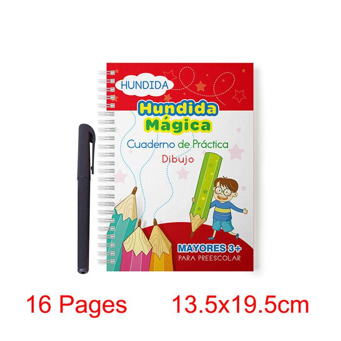 Cahier D'écriture Magique Réutilisable Arabe Pour Enfants - Stylo à Encre Disparaissante, 19x13 Cm