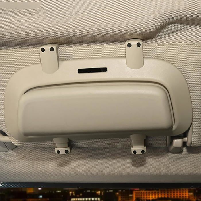 Support Pour Lunettes De Soleil De Voiture - Coque Rigide ABS, Bouton-poussoir - Fixation Pare-soleil, Protection Anti-rayures