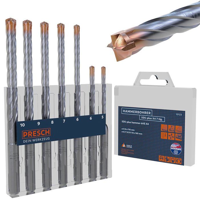 Presch Set SDS Plus Boren 5-delig - Set SDS Boorhamerboren voor Beton