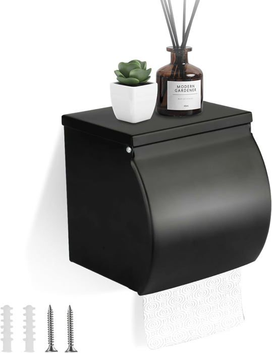 Porte-papier Toilette Noir, Porte-rouleau De Papier Toilette En Acier Inoxydable Pour Salle De Bain Et Cuisine Carre 98235088
