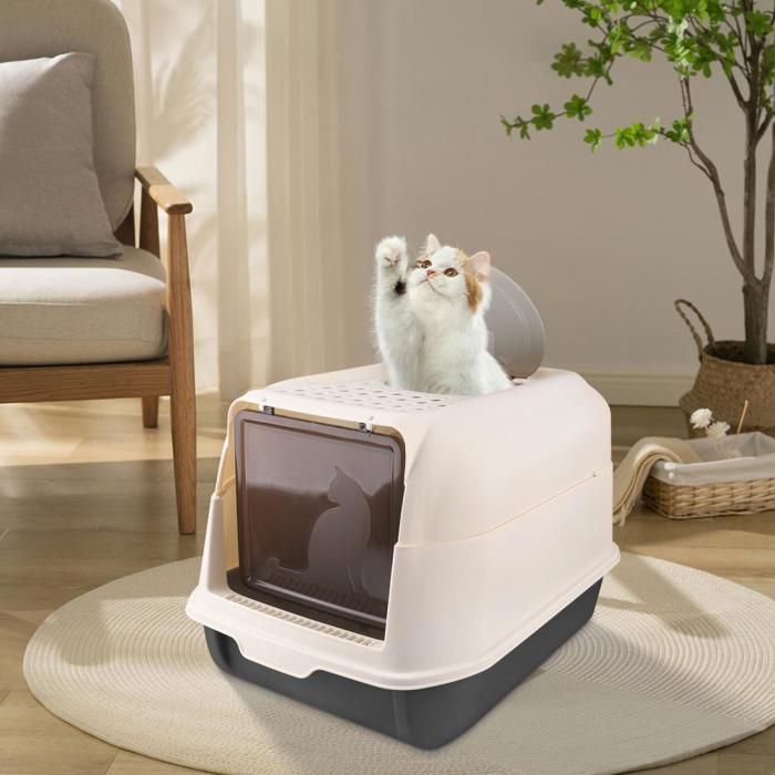 Comparer les prix de B.LIVEM. Bac à litière pour chat, grande taille, 36*51*34cm, livré avec pelle à litière pour chat, anti-odeur