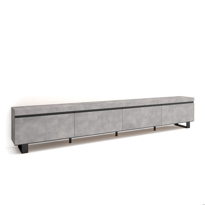 Meuble TV Banc Télé 320x35x57 cm TV grand format Design industriel Ciment RF3627 Meuble TV Banc Télé 320x35x57 cm TV grand format Design industriel Ciment RF3627