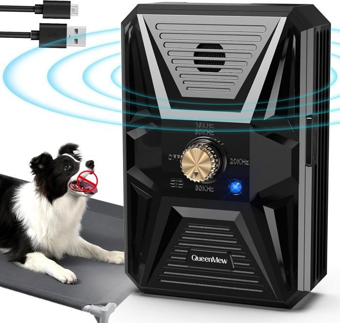Meilleurs prix pour Boitier Anti Aboiement, 3 Niveaux Anti Aboiement Chien Ultrason Avec 10M Portee,Rechargeable & Etanche Dispositif Anti Aboiement