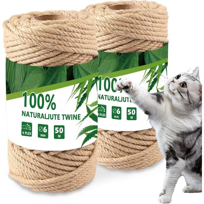 Meilleurs prix pour Corde Arbre À Chat, Corde De Jute 6Mm, Approprié Pour Faire Le Tissu D'Arbre De Chat, Corde D'Épée D'Arbre De Chat Pour Le Tap