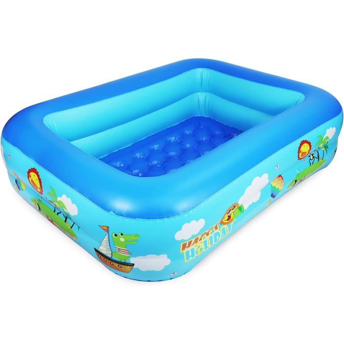 Pataugeoire 2m SA Products – Pataugeoire Rectangulaire 2 M – Piscine Gonflable Pour Enfants Et Adultes, PVC Sans BPA, Avec Patch De Réparation