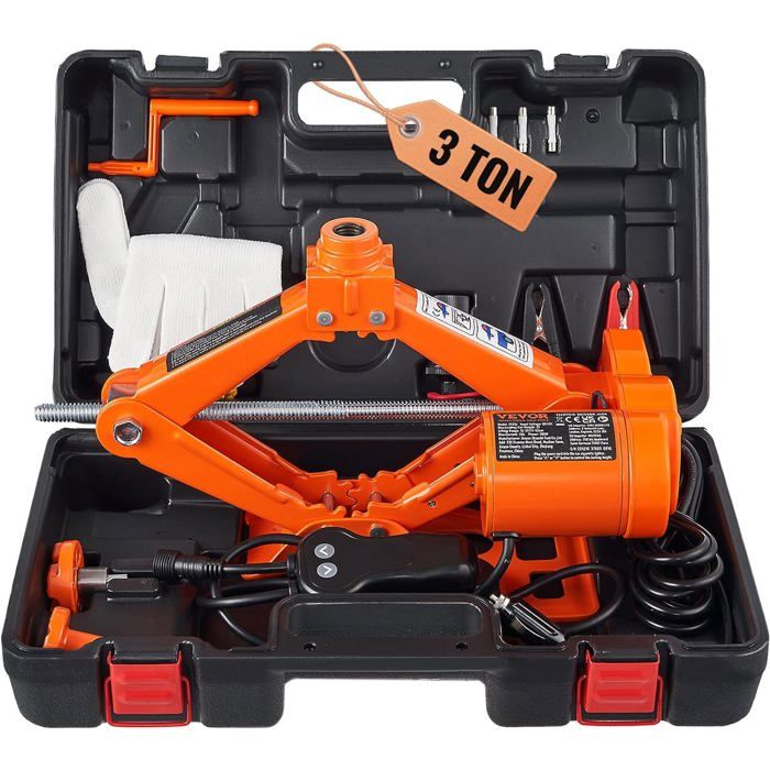 Cric électrique 3 Tonnes 12V – À Ciseaux, Avec Télécommande, Pour Changement De Pneu Rapide