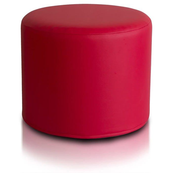Pouf Tabouret Roller Tabouret rembourré en cuir synthétique Ultra léger Housse amovible Rouge E6 Ecopuf