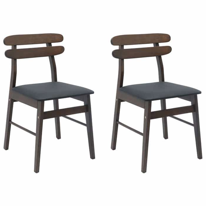 NEUF 2026 CHIC Chaises à Manger 2 pcs SWEETY SIEGE CUISINE Marron clair et noir 43.5x44.5x77.5 cm CCC2953