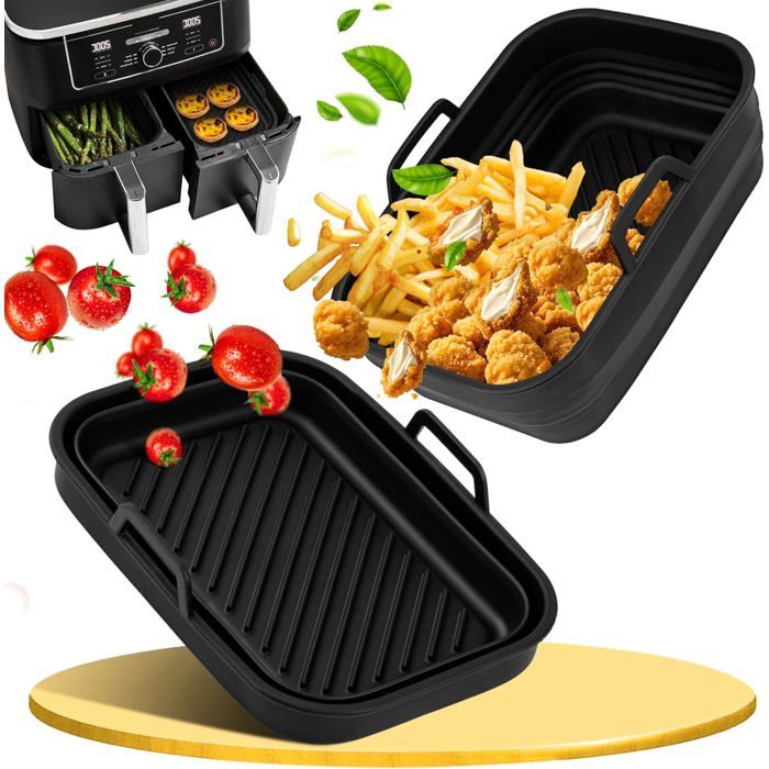 Protection Anti-brûlure en Silicone pour Ninja CRISPi Friteuse, Housse Anti-brûlure Silicone pour Ninja Crispi Air Fryer FN101EUSG, Air Fryer Accessoires pour Ninja FN101EU