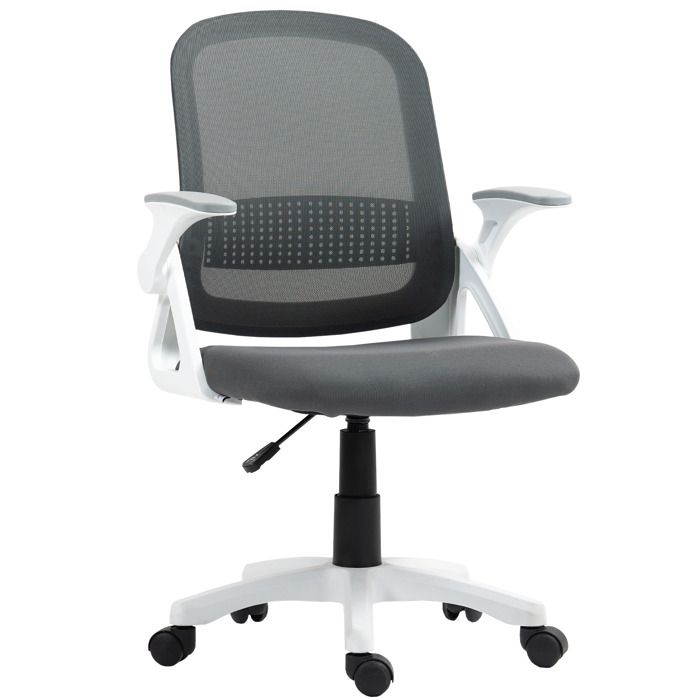 Chaise de bureau - HOMCOM - ergonomique - pivotante - accoudoirs relevables hauteur réglable - maille - 57 5 x 60 x 101 cm - gris Chaise de bureau - HOMCOM - ergonomique - pivotante - accoudoirs relevables hauteur réglable - maille - 57 5 x 60 x 101 cm - gris