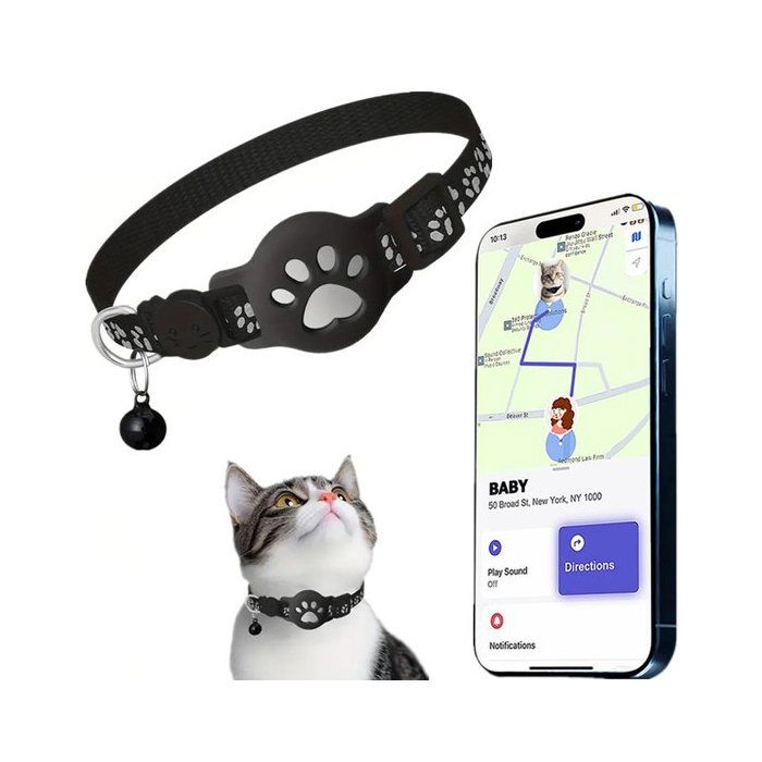 Meilleurs prix pour Collier de Suivi GPS pour Chats-Localisation Temps Réel iOS Find My-Collier Réfléchissant avec Clochette-Traceur Étanche Anti-Perte