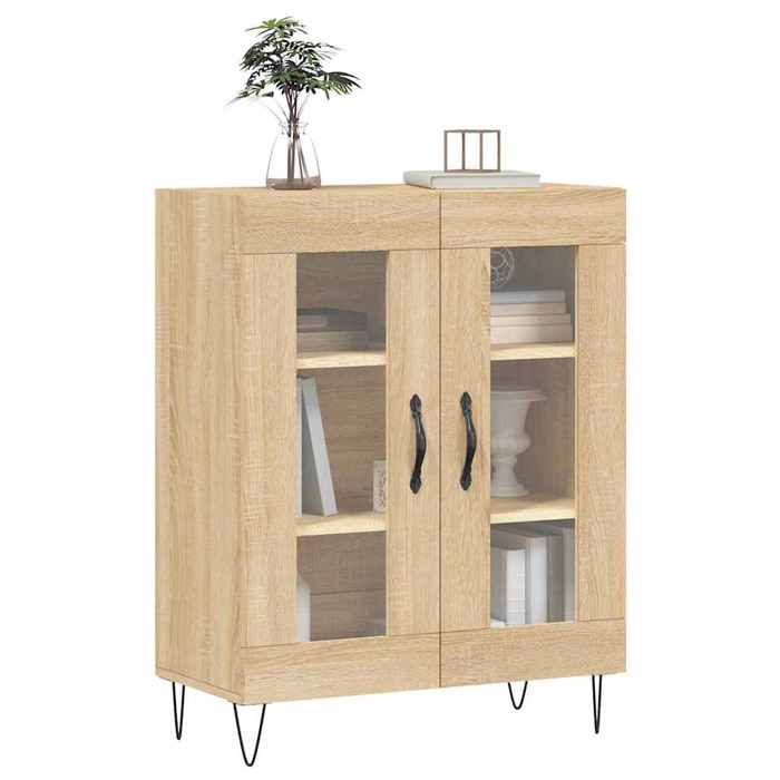 Armoire Vaisselier Durable - Marron - Buffet de cuisine - avec Rangement - Chêne Sonoma - 69 5x34x90cm - Bois dingénierie LH7849279