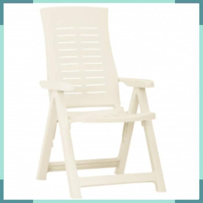 315830 Chaises inclinables de jardin lot de 2 Plastique Blanc