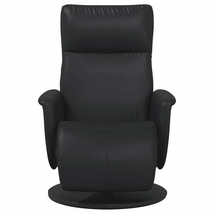 Confortable Fauteuil inclinable Chaise-sofa pour relax avec repose-pieds noir similicuir__27132