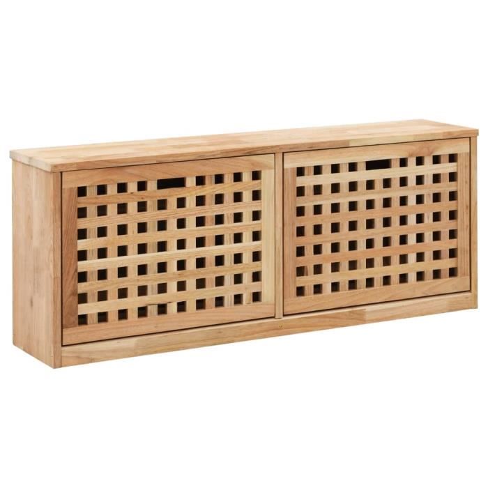 BLL Banc de rangement de chaussures 94x20x38cm Bois massif de noyer 7466810773320
